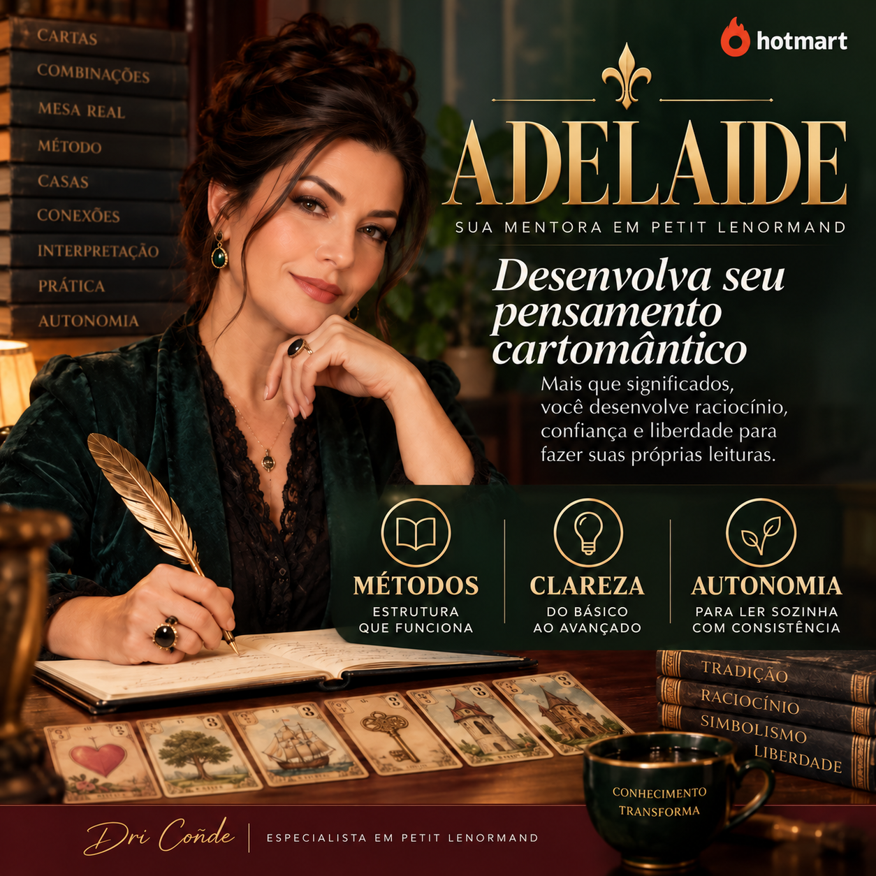 Adelaide, personagem mentora digital em Petit Lenormand